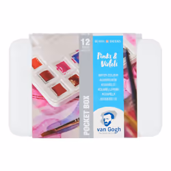 Van Gogh Watercolour Pocket Box Set 12 Pinks & Violets Shades