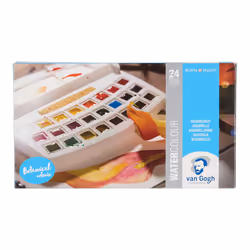 Van Gogh Watercolor Paint Set Plastic Pocketbox 24-Half Pan Botanical Selection
