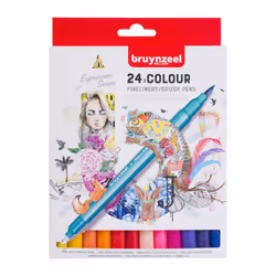 Bruynzeel Creatives Fineliner Brush pen set 24 colours