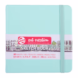 Talens Sketchbook Fresh Mint 12 x 12 cm 140 g 80 Sheets, Monochromatic, Mint colour, 80 sheets, 140 g/m², Hardcover, Universa ...