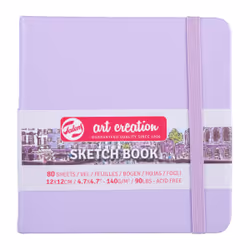 Talens Sketchbook Pastel Violet 12 x 12 cm 140 g 80 Sheets, Monochromatic, Violet, 80 sheets, 140 g/m², Hardcover, Universal