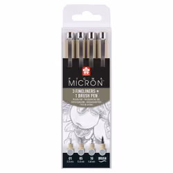 Sakura Pigma Micron, Light grey, Fine, Plastic, Round, Water-based ink, 0.6 mm