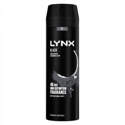 Lynx Men's XL Black Deodorant Body Spray - 200ml