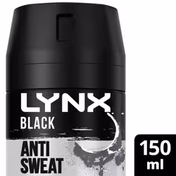Lynx Black 72 HRS Anti-Perspirant Body Spray for Men, 6x150ml