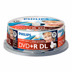 Philips DVD+R DR8I8B25F/00, DVD+R, 25 pc(s), 8.5 GB