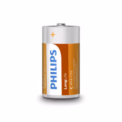Philips LongLife Battery R14L2B/10, Single-use battery, Zinc-carbon, 1.5 V, Green, White, 26.2 mm, 26.2 mm