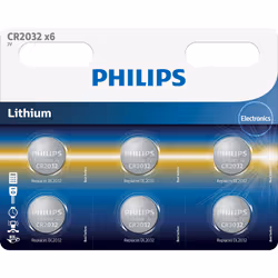 Philips Minicells Button cell CR2032P6/01B, Single-use battery, CR2032, Lithium, 3 V, 6 pc(s), 210 mAh