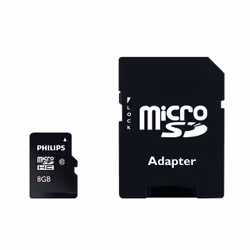 Philips Micro SD cards FM08MP45B/10, 8 GB, MicroSD, Class 10, Black