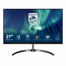 Philips E Line QHD LCD Monitor with Ultra Wide-Color 276E8FJAB/00, 68.6 cm (27"), 2560 x 1440 pixels, Quad HD, LED, 4 ms, Bla ...