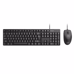 Philips 200 Series SPT6254/39, Full-size (100%), Wired, USB, Mechanical, Black, Mouse included