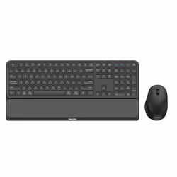 Philips 6000 series SPT6607B/16, Full-size (100%), Wireless, RF Wireless + Bluetooth, Black, Mouse included