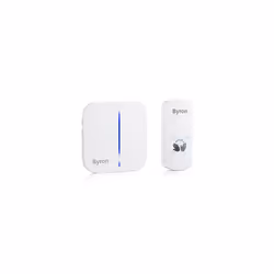Byron DBY-23431 Wireless & Contactless Doorbell Kit - No Need to Press Button - 100 m Range in Open Field - 60 Melodies White DBY-23441