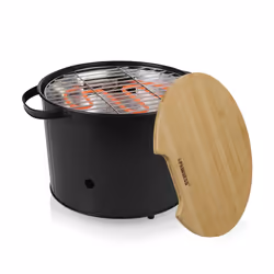 Princess 01.112240.01.001 Hybrid Bucket Barbecue, 1400 W, Barbecue, Electric + Charcoal, Balcone, 240 °C, 32 cm