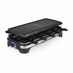 Princess 01.162650.01.001 Raclette 10, 10 person(s), Plastic, Black, Rectangular, Power, Ready, 490 x 210 mm