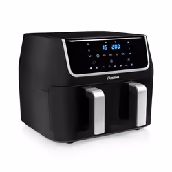 Petra FR-6970, Hot air fryer, 9 L, 200 °C, Double, Black, Silver, Touch