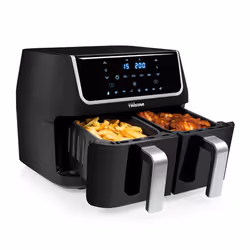Petra FR-6970 fryer Double 9 L Stand-alone 1800 W Hot air fryer Black, Silver