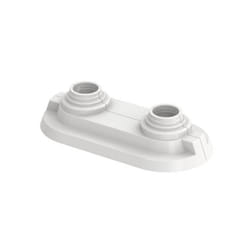 Double White Rosette Collar Rose Cover Pipe Holes Gaps Hiding Universal 14-20mm