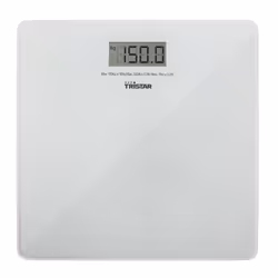 Tristar WG-2419 Personal scale, Electronic personal scale, 150 kg, 100 g, Transparent, White, kg, lb, ST, Square