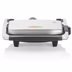Tristar GR-2841 Contact grill, Black, Silver, Stainless steel, Rectangular, Griddle, 280 x 190 mm, Hinged lid, Locking lid