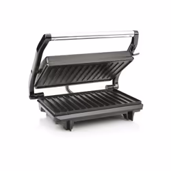 Tristar GR-2650 Contact grill, Black, Stainless steel, Rectangular, Griddle, 225 x 140 mm, Hinged lid, Locking lid, Power