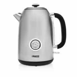 Princess 236028 Retro jug kettle, 1.7 L, 3000 W, Black, Stainless steel, Stainless steel, Water level indicator, Overheat pro ...