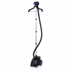 Princess 01.332848.01.001 Garment Steamer, Upright garment steamer, 1.5 L, 0.75 min, Black, Blue, 4 wheel(s), Rotary