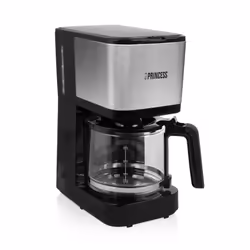 Princess 01.246031.01.001 Filter Coffee Maker Compact 12, Drip coffee maker, 1.25 L, Ground coffee, 750 W, Black, Stainless s ...