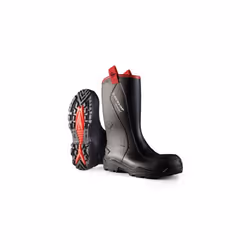 ) Dunlop C76204306 Purofort + Rugged Full Safety Wellington Black Size 6 - 9 (Adults'
