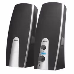 Trust MiLa 2.0 Speaker Set, 2.0 channels, Wired, 5 W, 100 - 20000 Hz, 4 Ω, Black, Silver