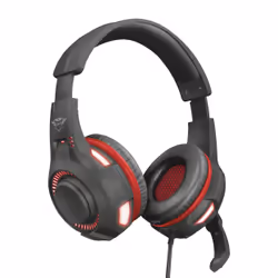 Trust GXT 407, Wired, Gaming, 20 - 20000 Hz, 250 g, Headset, Black, Red