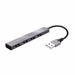 Trust Halyx, USB 2.0, USB 2.0, 480 Mbit/s, Aluminium, Aluminium, 0.1 m