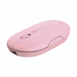 Trust Puck, Ambidextrous, Optical, RF Wireless + Bluetooth, 1600 DPI, Pink