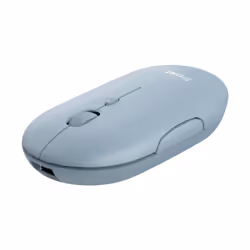 Trust Puck, Ambidextrous, RF Wireless + Bluetooth, 1600 DPI, Blue