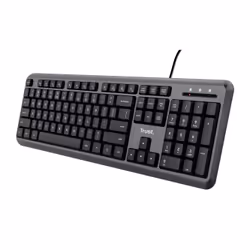 Trust ODY, Full-size (100%), Wired, USB, Membrane, QWERTY, Black, Grey