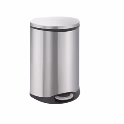 EKO - Europe Shell Step Bin 22+22L, 44 L, Round, Stainless steel, Stainless steel, Pedal, 450 mm