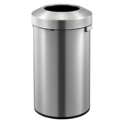 EKO Open Top Waste Bin Urban 90 L Matte Silver Kitchen Dustbin Rubbish Bin