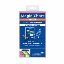 Legamaster Magic-Chart note 10x20cm assorted 500pcs, Blue, Green, Pink, White, Yellow, Polypropylene (PP), 100 mm, 200 mm, 46 ...