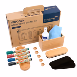 Legamaster WOODEN accessory starter kit for whiteboards 17-piece, Accessory set, FSC mix 70%, 214 mm, 333 mm, 74 mm, 890 g