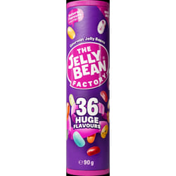 JELLY BEAN FACTORY 36 Huge Flavours Mix - Tube 90g (Pack of 24)