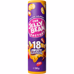 JELLY BEAN FACTORY 18 Fruit Flavours Mix - Tube 90g (Pack of 24)