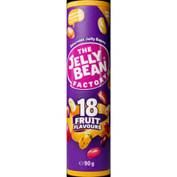 JELLY BEAN FACTORY 18 Fruit Flavours Mix - Tube 90g (Pack of 24)