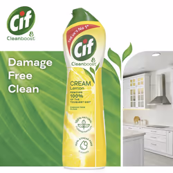 Lemon Cream Cleaner multipurpose surface cleaner with 100% natural cleaning particles removes 100% of the toughest dirt 8x 500 ml