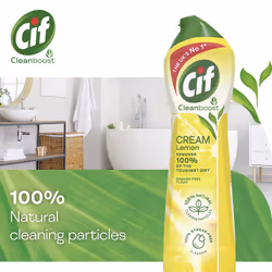 Lemon Cream Cleaner multipurpose surface cleaner with 100% natural cleaning particles removes 100% of the toughest dirt 8x 500 ml