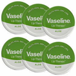 Vaseline Lip Therapy Petroleum Jelly, Aloe 20g - 6 Pack