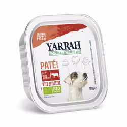 Yarrah Organic dog food pâté with beef and chicken, Senior, Beef, Chicken, 150 g
