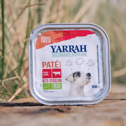 Yarrah Organic dog food pâté with beef and chicken