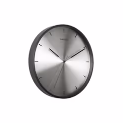 Karlsson Finesse, Wall, Analog clock, Round, Black, Silver, Steel, Battery