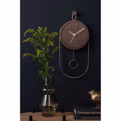 Karlsson Swing Pendulum Wall Clock - Dark Wood