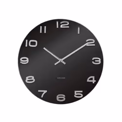 Karlsson Vintage Round Glass Wall Clock, Black