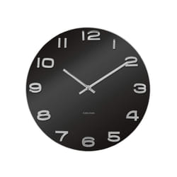 Karlsson Vintage Round Glass Wall Clock, Black